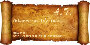 Adamovics Tünde névjegykártya